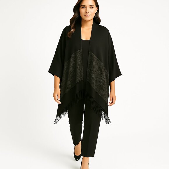 Shimmery charcoal/silver Shawl Throw/Wrap One Size - Picture 1 of 4